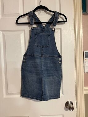 SO Blue Denim Pinafore Dress Girls Casual